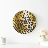 Leopard Skin Wall Clock Große Wanduhr (Zuhause)