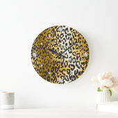Leopard Skin Wall Clock Große Wanduhr (Zuhause)