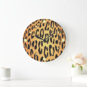 Leopard Skin Wall Clock Große Wanduhr (Zuhause)