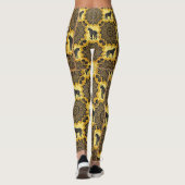 Leopard-Skizze-Fusionsmuster-Kunst Leggings (Rückseite)