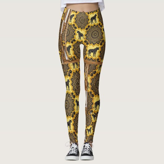 Leopard-Skizze-Fusionsmuster-Kunst Leggings (Vorderseite)