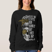 Leopard Skull Lady Mom Life Messy Bun Coffee Run G Sweatshirt (Vorderseite)