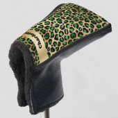 Leopard Smaragdgrüner Gepardenname Golf Headcover (3/4 Vorderseite)