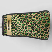Leopard Smaragdgrüner Gepardenname Golf Headcover (Vorderseite)