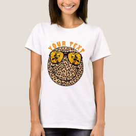 Leopard Smile Face Halloween Custom Text T-Shirt