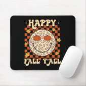 Leopard Smile Face Happy Fall Y'all Retro Groovy A Mousepad (Mit Mouse)