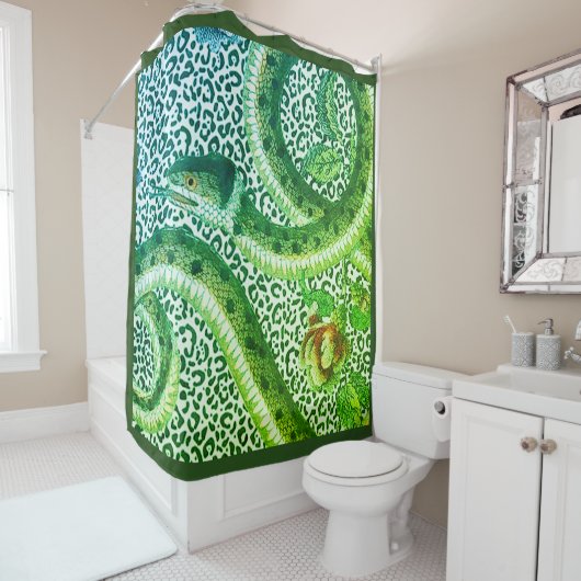 LEOPARD SNAKE IN GREEN DUSCHVORHANG (Beispiel)