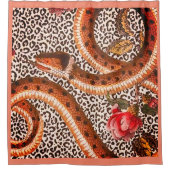 LEOPARD SNAKE IN PEACH DUSCHVORHANG (Vorderseite)