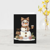 Leopard Snowman With Sungles Funny Christmas Women Karte (Gelbe Blume)