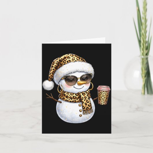 Leopard Snowman With Sungles Funny Christmas Women Karte (Vorderseite)