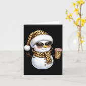 Leopard Snowman With Sungles Funny Christmas Women Karte (Gelbe Blume)
