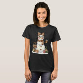 Leopard Snowman With Sungles Funny Christmas Women T-Shirt (Vorne ganz)