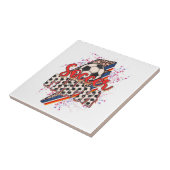 Leopard Soccer Mama Lightning Bolt Sport Mama Moth Fliese (Seite)