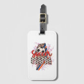 Leopard Soccer Mama Lightning Bolt Sport Mama Moth Gepäckanhänger (Vorderseite Vertikal)