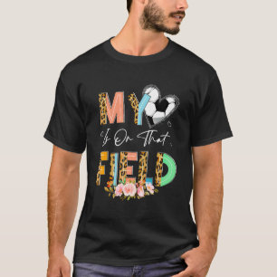 Leopard Soccer Mama mein Herz ist auf diesem Feld T-Shirt