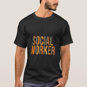Leopard Social Worker Job Title School T-Shirt