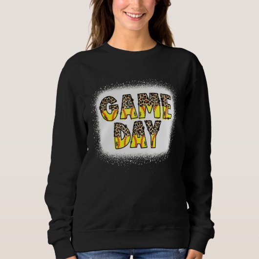 Leopard Softball Game Day Vibes Softball Mama Soft Sweatshirt (Vorderseite)