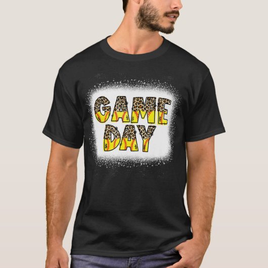 Leopard Softball Game Day Vibes Softball Mom Softb T-Shirt (Vorderseite)