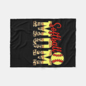 Leopard Softball Mama Game Day Mother's Day 2022 Fleecedecke (Vorderseite (Horizontal))