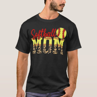 Leopard Softball Mama Game Day Mother's Day 2022 G T-Shirt