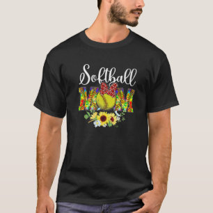 Leopard Softball Mama Gefärbte Krawatte Softball G T-Shirt