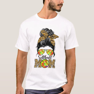 Leopard Softball Mama Gefärbte Krawatte Softball G T-Shirt