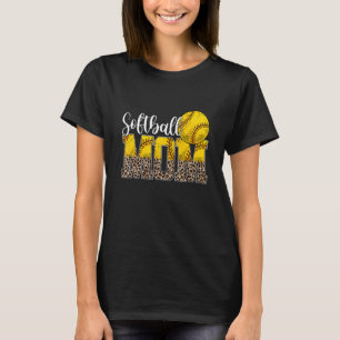 Leopard Softball Mama Life Game Day Chefin Mama Mo T-Shirt