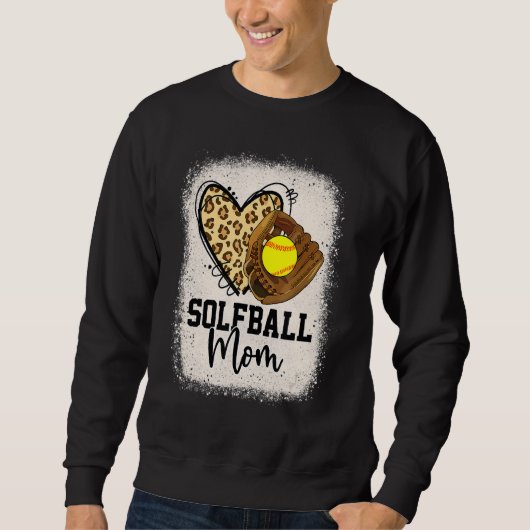 Leopard Softball Mama Softball Game Day Vibes Moth Sweatshirt (Vorderseite)