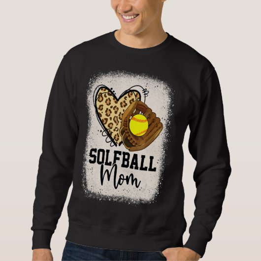Leopard Softball Mama Softball Game Day Vibes Moth Sweatshirt (Vorderseite)
