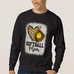 Leopard Softball Mama Softball Game Day Vibes Moth Sweatshirt