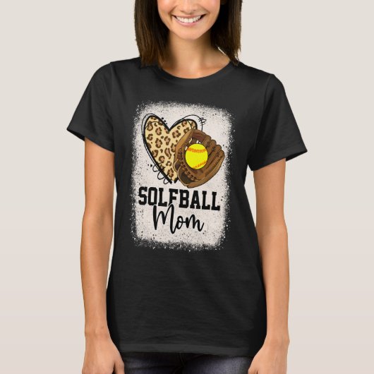 Leopard Softball Mama Softball Game Day Vibes Moth T-Shirt (Vorderseite)