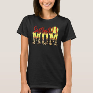 Leopard Softball Mom Game Day T-Shirt