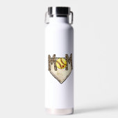 Leopard Softball Mutter Benutzerdefinierte Nummer Trinkflasche (Vorne)