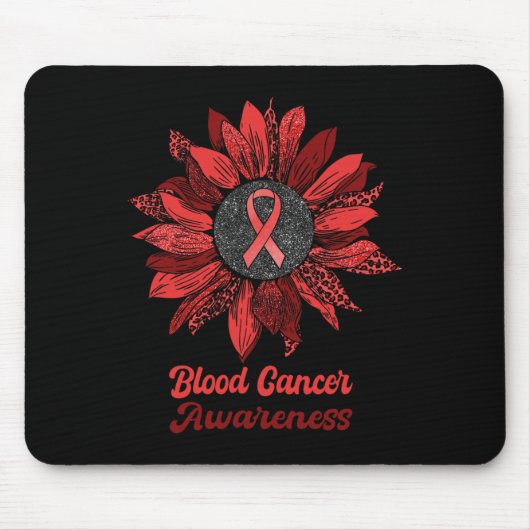 Leopard Sonnenblume Blutkrebs Awareness Warrior R Mousepad (Vorne)