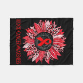 Leopard Sonnenblume Blutkrebsbewusstsein Rotes Ban Fleecedecke (Vorderseite (Horizontal))