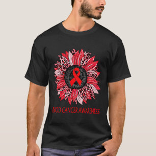 Leopard Sonnenblume Blutkrebsbewusstsein Rotes Ban T-Shirt