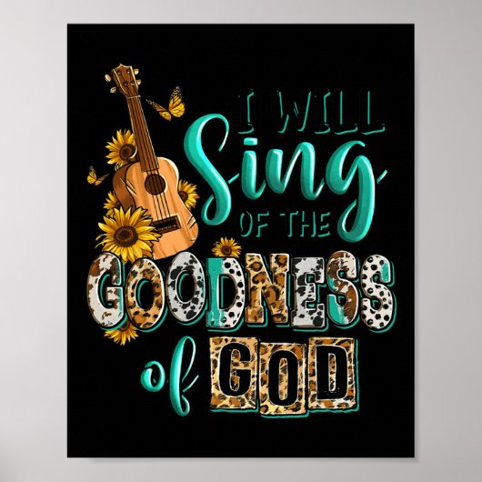 Leopard Sonnenblume Christlich werde ich Goodnes s Poster (Vorne)