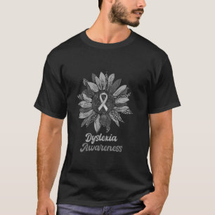 Leopard Sonnenblume Dyslexie Bewusstseinswarter Si T-Shirt