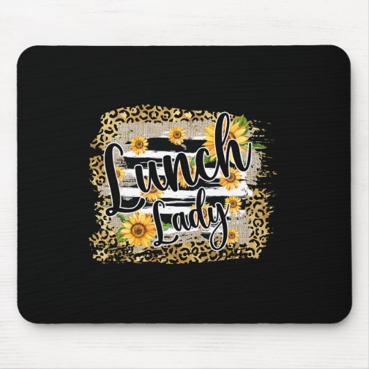 Leopard Sonnenblume Mittagessen Dame Erster Schult Mousepad (Vorne)