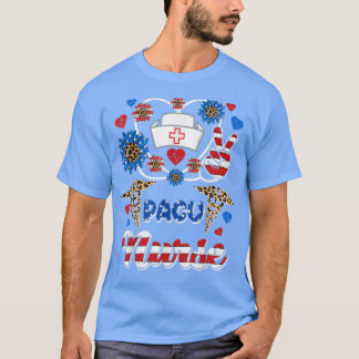 Leopard Sonnenblume Pacu Nurse American Flag Flag  T-Shirt