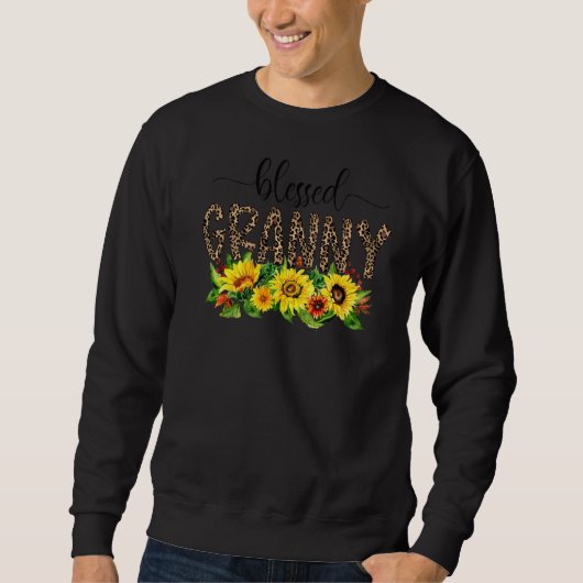 Leopard Sonnenblume Selig Granny Mother Sweatshirt (Vorderseite)