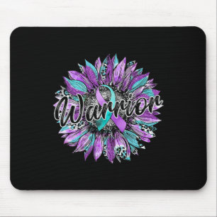 Leopard Sonnenblumen Krieger Aquamarin und Lila Se Mousepad