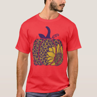 Leopard Sonnenblumen Pumpkin Kleidung Herbst Herbs T-Shirt