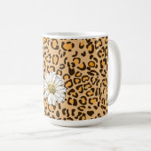 Leopard-Sonnenblumen-Rustikal-Blumen-Kaffeetasse Kaffeetasse (VorderseiteRechts)