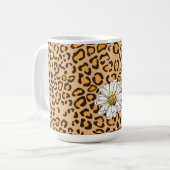 Leopard-Sonnenblumen-Rustikal-Blumen-Kaffeetasse Kaffeetasse (Vorderseite Links)