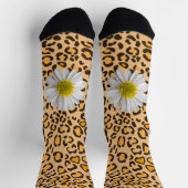 Leopard-Sonnenblumen-Rustikale-Blumenmode-Socken Socken (Oben)