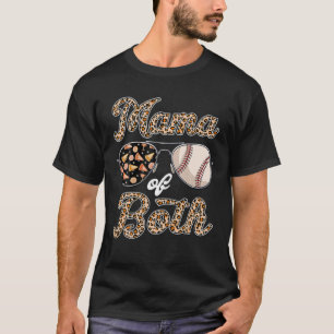 Leopard Sonnenbrille jubeln Baseball Mama von beid T-Shirt