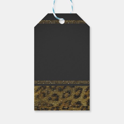 Leopard Sparkle Sequins Glam Chic Elegante Moderne Geschenkanhänger (Rückseite)