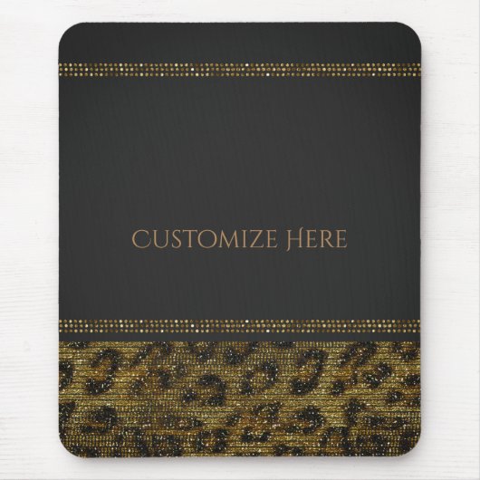 Leopard Sparkle Sequins Glam Chic Modern Bling Mousepad (Vorne)
