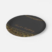 Leopard Sparkle Sequins Glam Chic Modernes Party Pappteller (Schrägansicht)